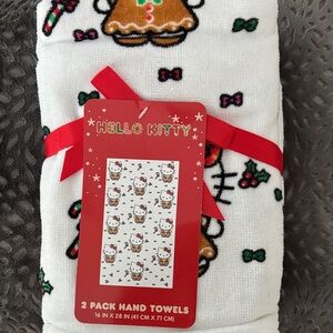 Hello Kitty White and Red Hand Towels Set